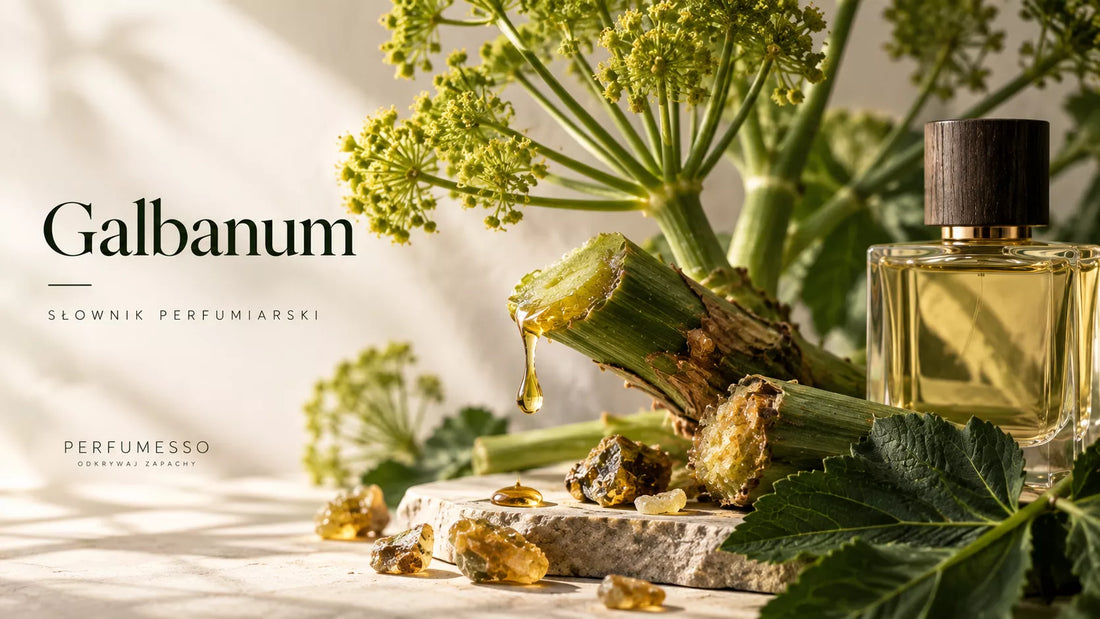 Galbanum – żywiczna guma z roślin Ferula o intensywnym zielonym i gorzkim zapachu, stosowana w perfumach