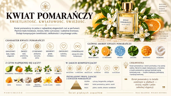 Kwiat pomarańczy – białe kwiaty gorzkiej pomarańczy, z których powstaje absolut używany w perfumach