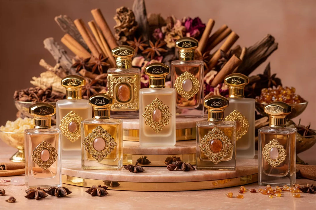 TOP 10 odlewek perfum arabskich 2026 - luksusowa kolekcja orientalnych zapachów z Lattafa, Afnan, Armaf ze złotymi akcentami i egzotycznymi przyprawami