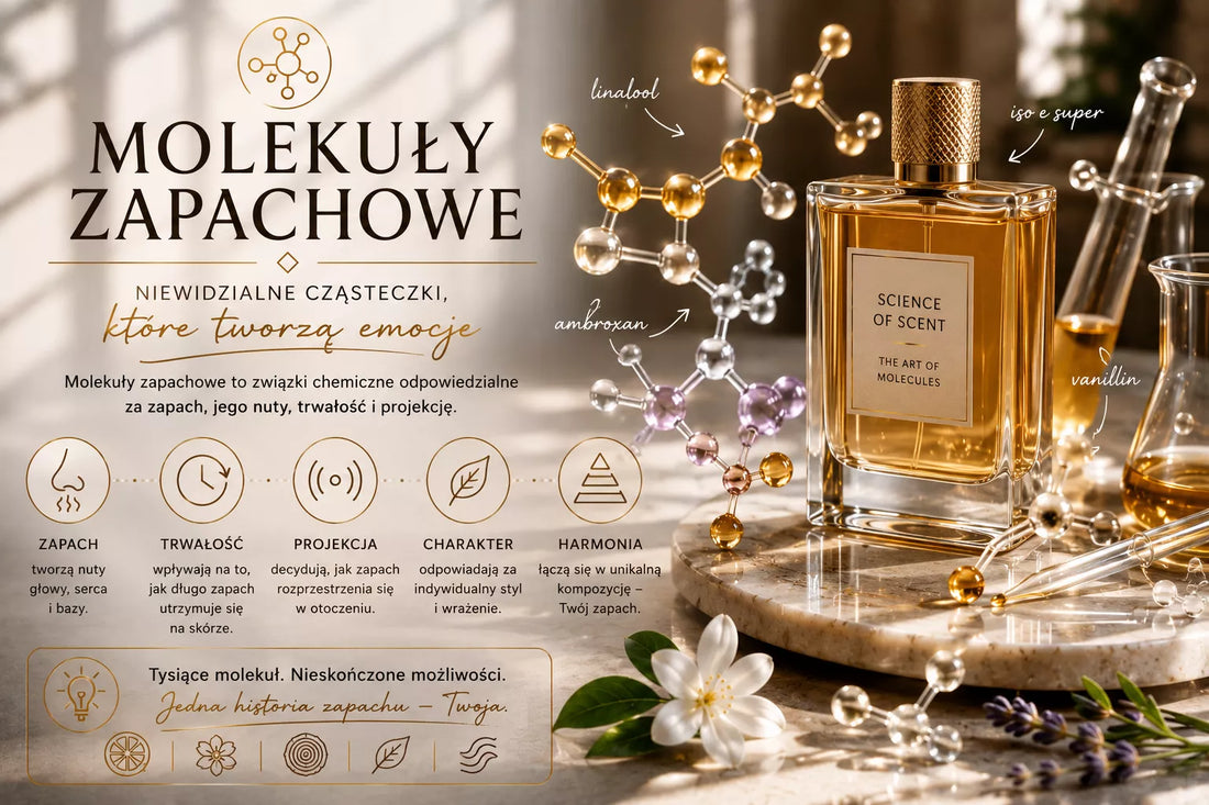 Molekuły zapachowe w perfumach – syntetyczne i naturalne związki budujące nuty i akordy