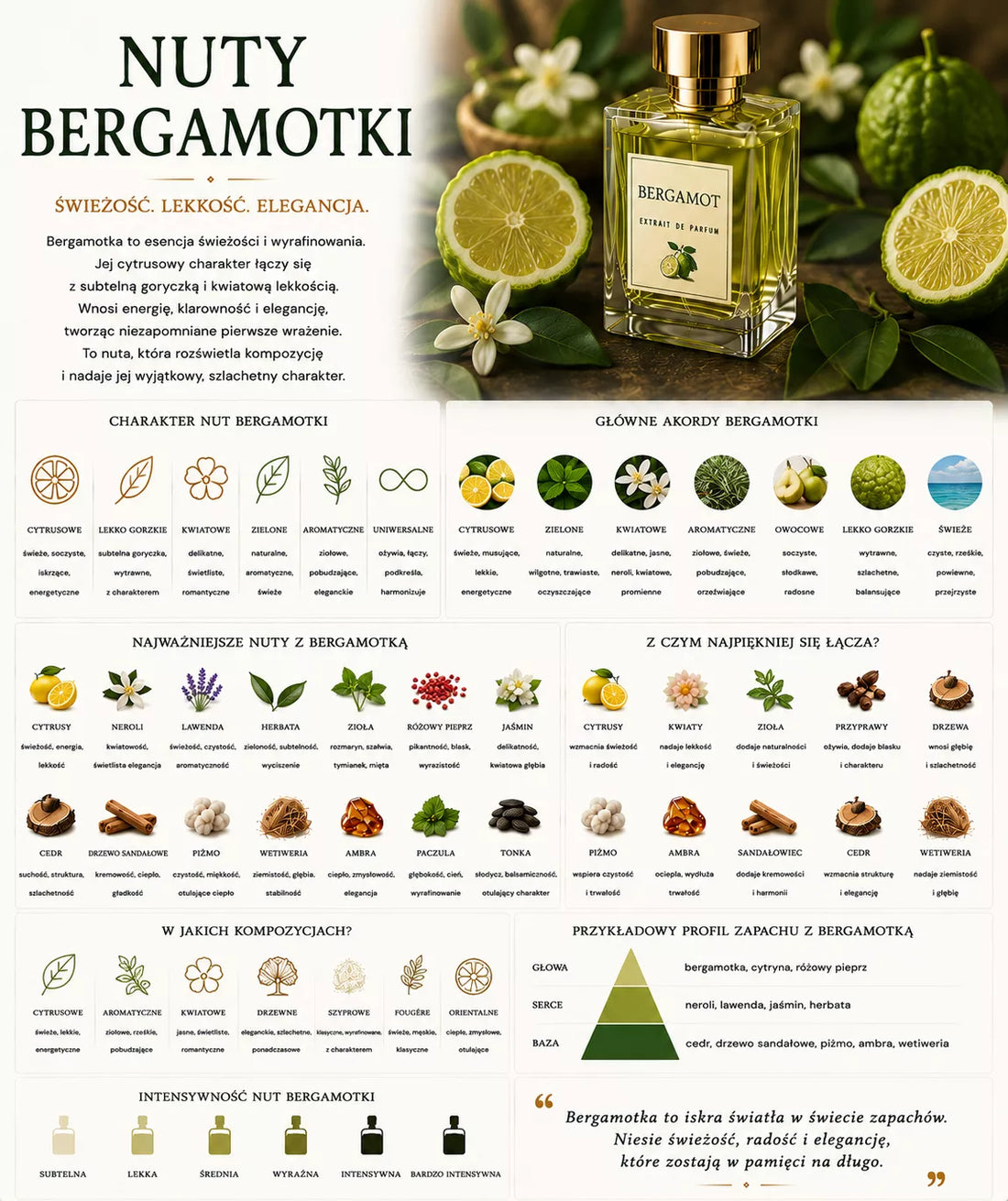 Bergamotka w perfumach – świeża, cytrusowa i elegancka nuta głowy kojarzona z herbatą Earl Grey i czystą świeżością
