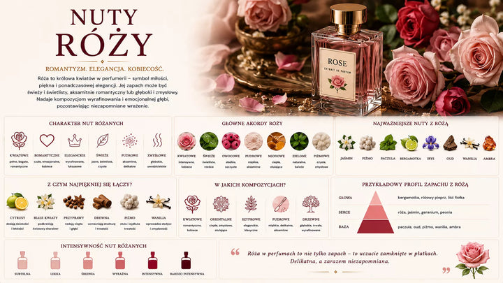 Róża w perfumach – klasyczna, elegancka i wielowymiarowa nuta kwiatowa w wersjach świeżej, pudrowej, owocowej i oudowej