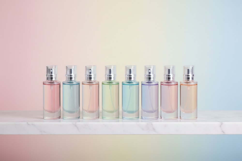 Odlewki perfum na marmurowej półce – jak nakładać perfumy żeby dłużej się trzymały