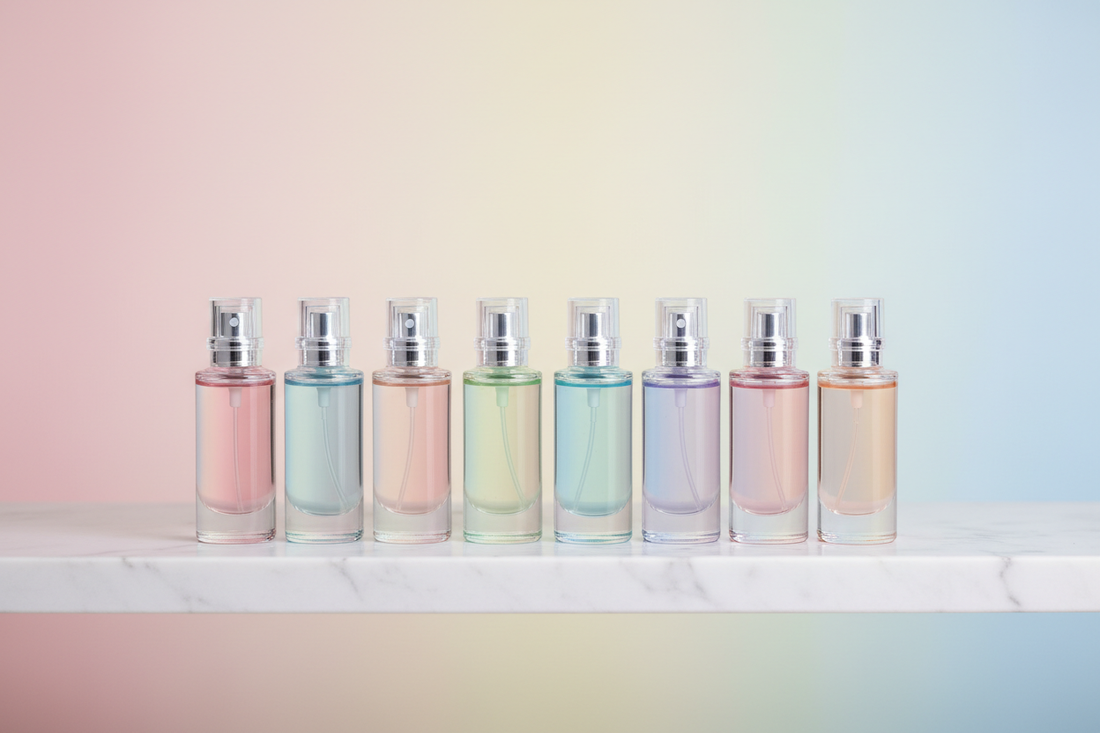 Odlewki perfum na marmurowej półce – jak nakładać perfumy żeby dłużej się trzymały