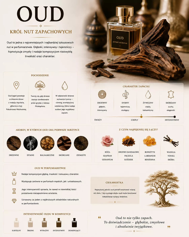 Oud w perfumach – ciemny, drzewny i żywiczny składnik o orientalnym i luksusowym charakterze