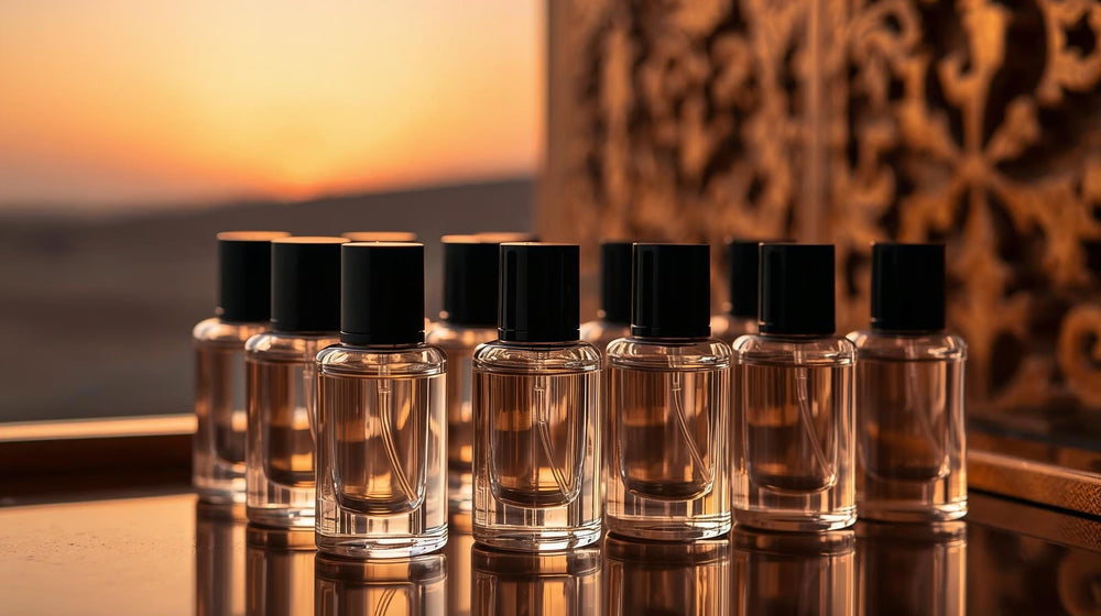 Luksusowe perfumy arabskie 2026 - flakoniki Lattafa, Zimaya i Afnan na ciemnym tle