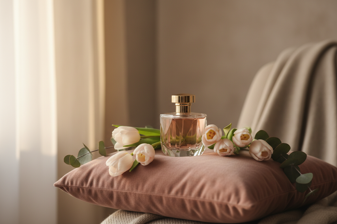 Perfumy romantyczne - luksusowy flakon z kwiatami