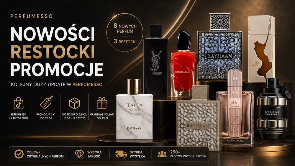 8 nowych perfum, 3 restocki i promocja 3+1 – update połowy czerwca 2026 w Perfumesso