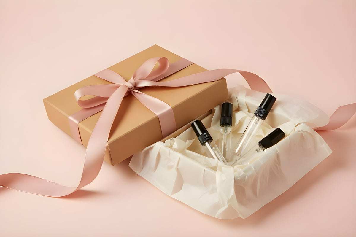 Ozdobne pudełeczko z odlewkami perfum